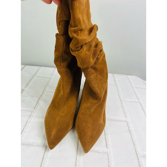 NEW Aldo brown slouchy pointed toe suede boots size 8 - Picture 2 of 10